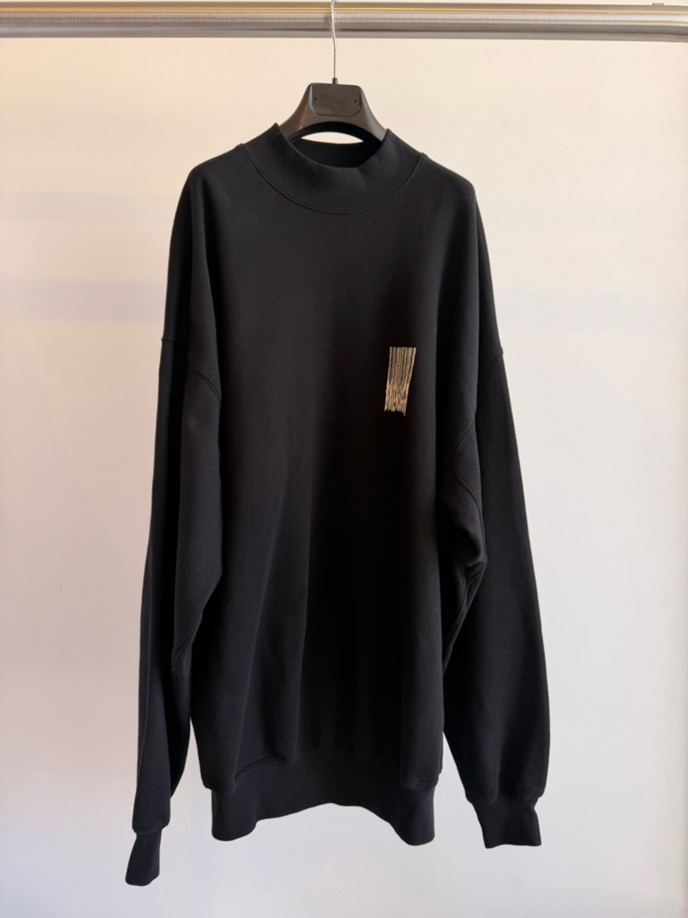 Balenciaga Oversized Logo Barcode Crewneck Goth Sweater Black Size XS